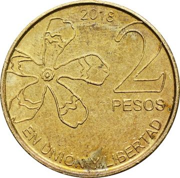 2 песо 2018 Аргентина