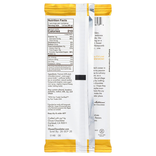 Chuao Chocolatier, темный шоколад, в виде сотов, 80 г (2,8 унции)