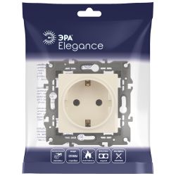 Розетка ЭРА Elegance 14-2101-02 с заземлением 2P+E Schuko 16A-250В IP20 слоновая кость | Эра Elegance