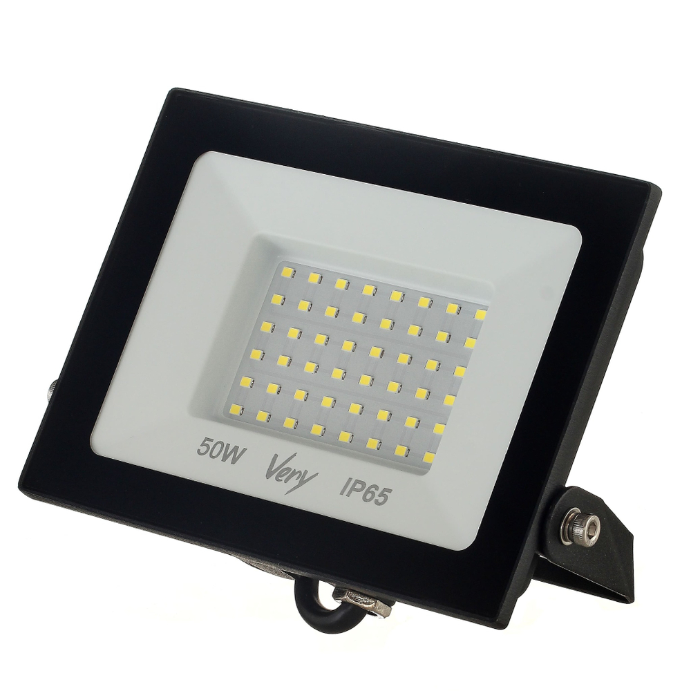 Прожектор светодиодный 50Вт, IP65 6500K, черный , (шт.)