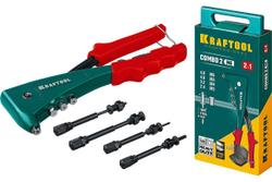KRAFTOOL  Combo2-M6, 2 вида заклёпок, комбинированный литой заклепочник в кейсе (31180)