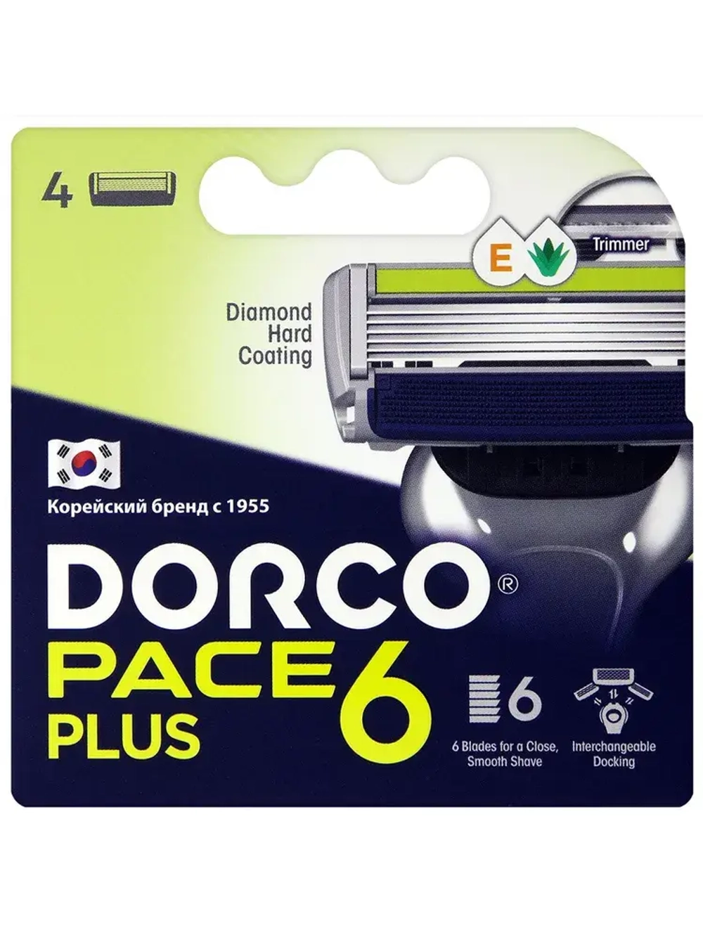 "DORCO PACE 6 PLUS" кассеты 6 лезвий (4шт)