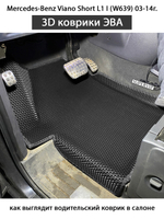 Передние автомобильные коврики ЭВА с бортами для Mercedes-Benz Viano Short L1 I (W639) 03-14г.