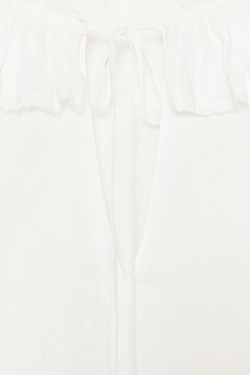 ZARA РУБАШКА ИЗ СМЕСОВОГО ЛЬНА И ШЕЛКА — ZW COLLECTION, ЖЕЛТОВАТО-БЕЛЫЙ