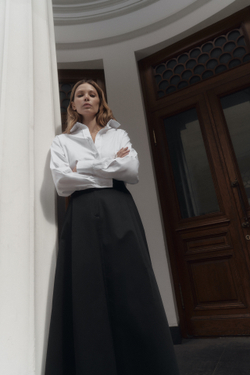 Юбка миди со складками