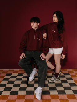 Cвитшот UNIFORM Half-zip Heavy Classic , Бордовый