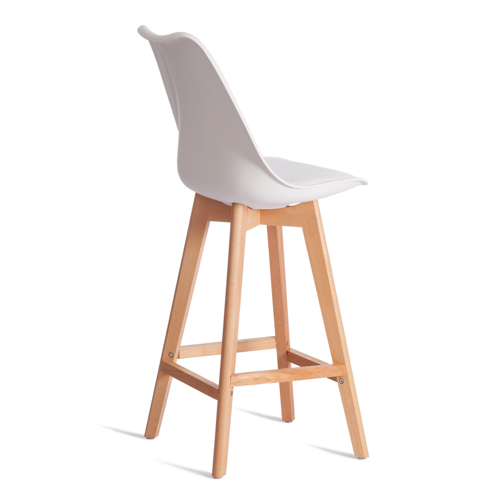 Стул барный TULIP BAR (mod. C1014H-1) / 1 шт. в упаковке пластик/дерево, 42 х 47,5 х 104 см, White (Белый) 70029/ натуральный