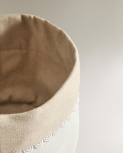Корзина для хранения Zara Home, хлопок, бежевый, 7258/049