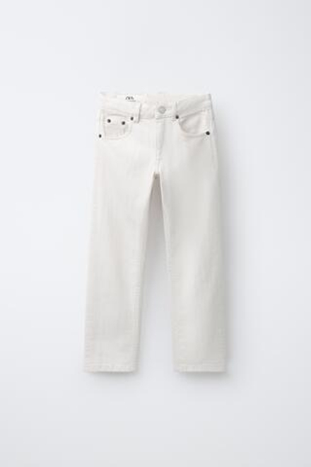 ZARA ДЖИНСЫ STRAIGHT, ЭКРЮ