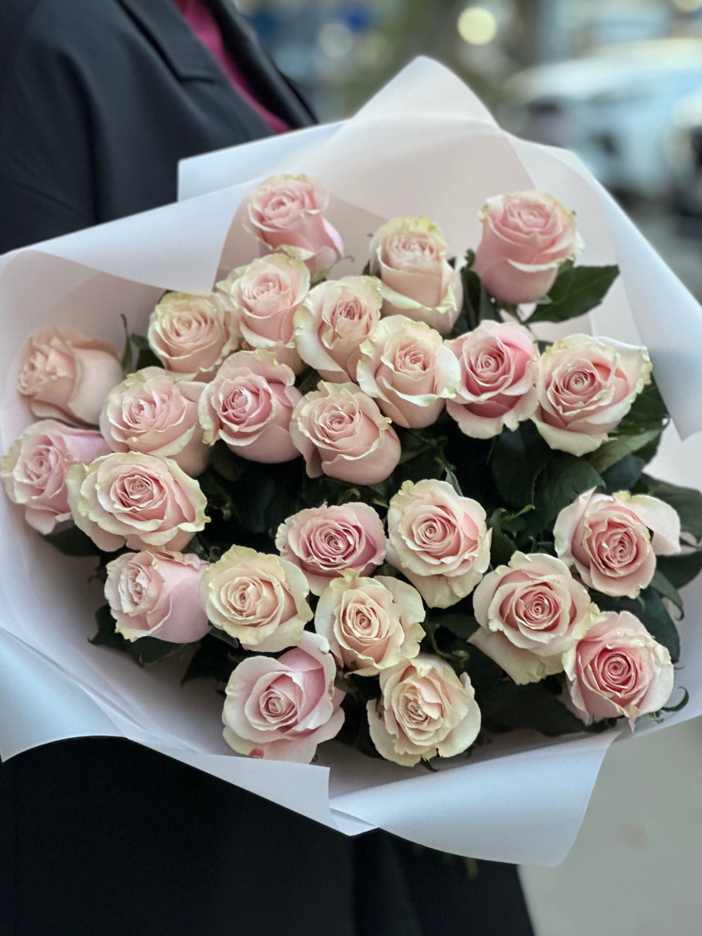 Роза Пинк Мондиаль (Pink Mondial) букет 25шт/Цветы луны
