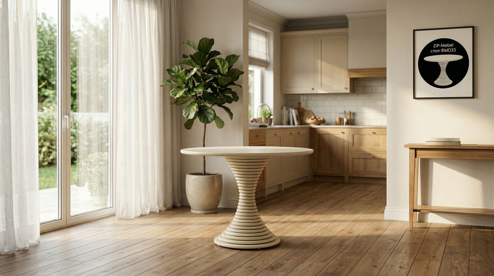 Стол Zip-mebel Фьюзз К 120 слоновая кость