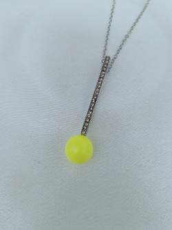 "Эмилия" кулон в серебряном покрытии из коллекции "Жемчужная" от Jenavi с замком карабин