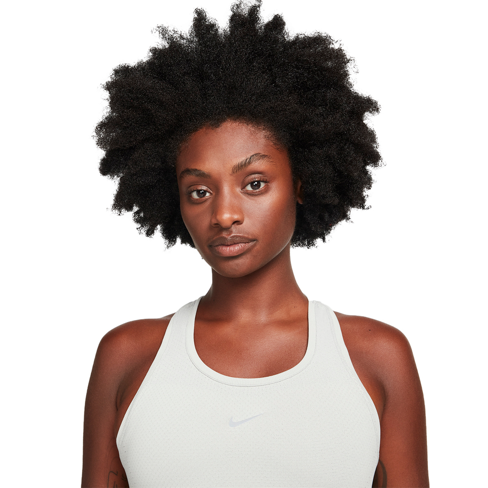 Женский топ теннисный Nike Dri-FIT ADV Aura W - lt smoke grey/reflective silv