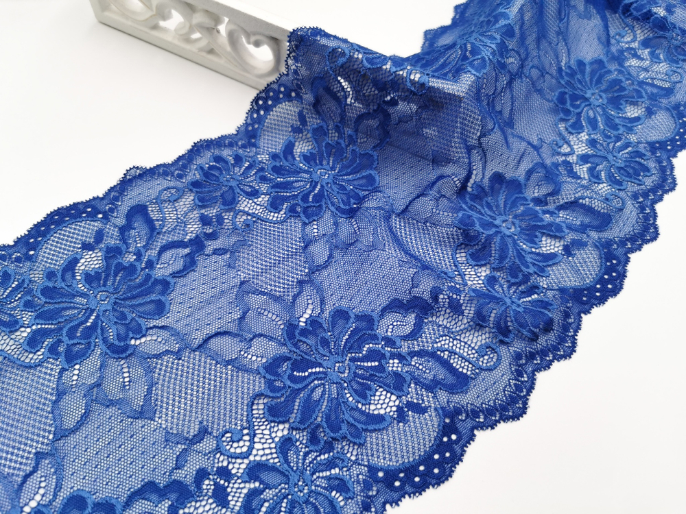 Эластичное кружево, синий, 22см (Артикул: EK-1030), м