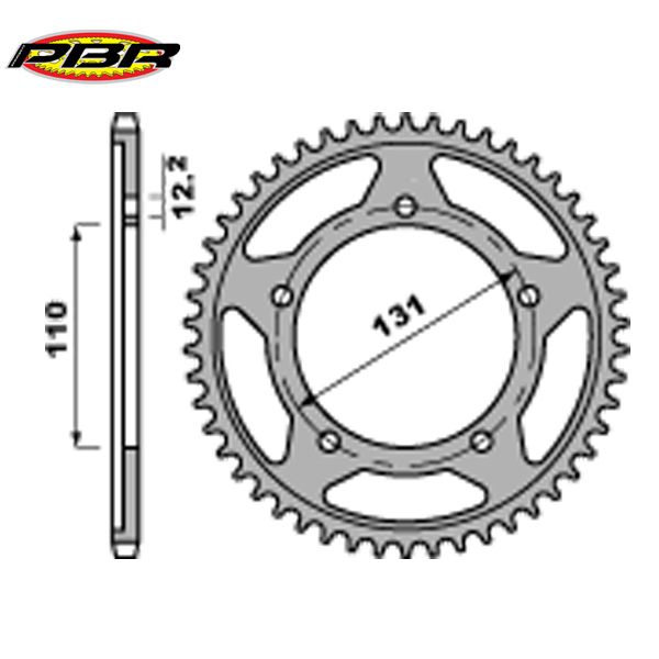 PBR 458544C45 звезда задняя (ведомая), 45 зубьев