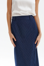 4944 Юбка женская (синий в полоску)