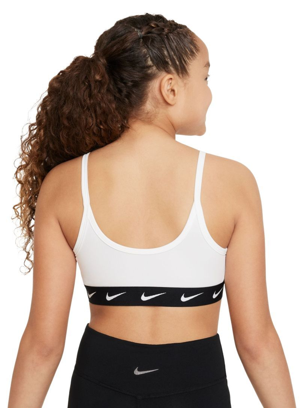 Топ для девочки теннисный Nike Dri-Fit One Sports Bra - white/black