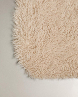 Zara Home - Плед с длинным ворсом, экрю, 90x120 см