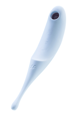Точечный вибратор с вакуумной стимуляцией Satisfyer Twirling Pro, силикон, голубой, 20 см