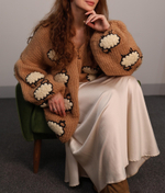 Кардиган из шерсти MIRSTORES с связанными барашками