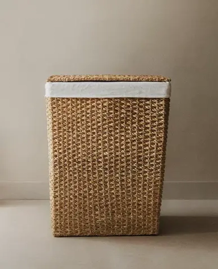 ZARA HOME КОРЗИНА ДЛЯ БЕЛЬЯ С КРЫШКОЙ, КОРИЧНЕВЫЙ