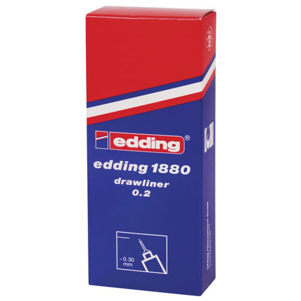 Ручка капиллярная (линер) EDDING DRAWLINER 1880, ЧЕРНАЯ, толщина письма 0,2 мм, водная основа, E-1880-0.2/1