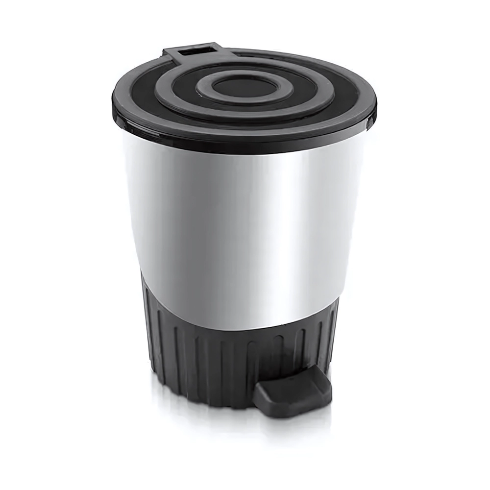 Ведро мусорное с педалью 26 л сереброшт