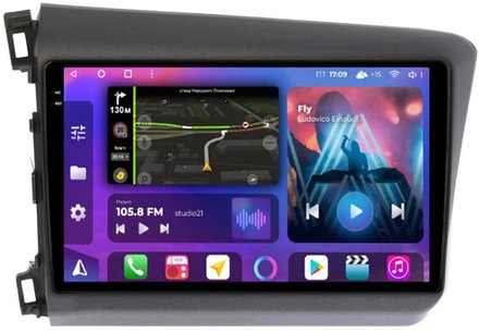 Магнитола для Honda Civic 9 2012-2015 (седан) - FarCar 132M на Android 13, QLED+2K, ТОП процессор, CarPlay, 4G SIM-слот