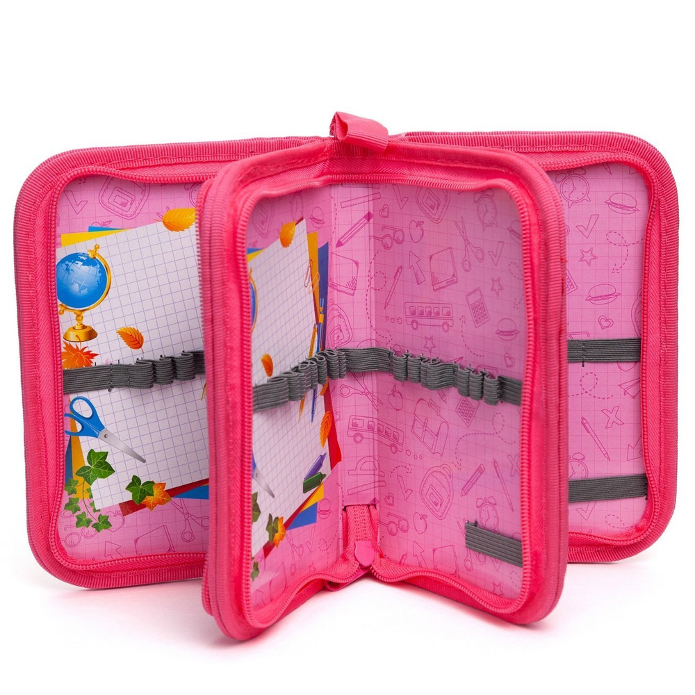 Пенал 3 отделения Alingar, искусственный мех, молния, 120 х 190 мм, "Леопард", микс (пятна леопарда)