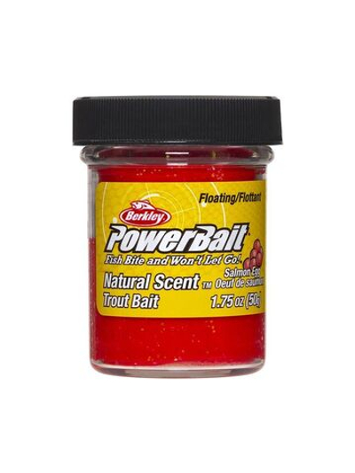 Паста форелевая Berkley PowerBait Natural Scent Trout Bait Salmon Egg, 50 г, Salmon Red with Glitter, икра