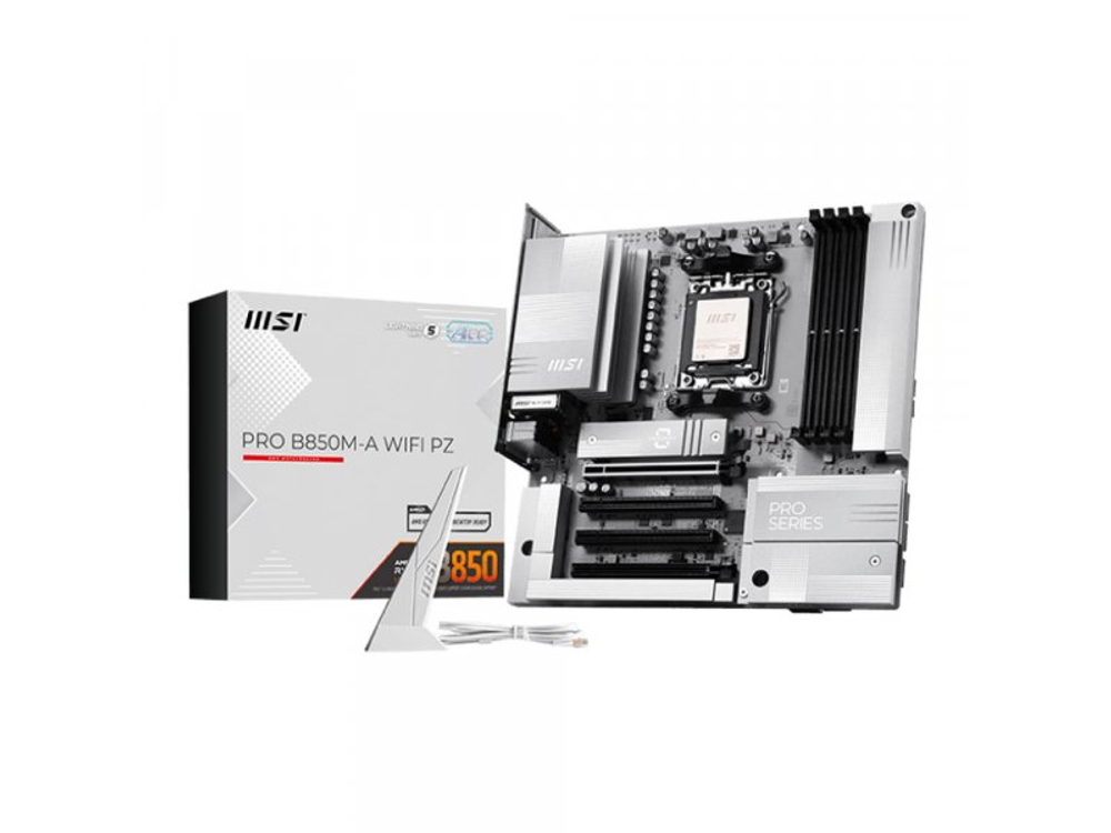Материнская плата MSI Pro B850m-a Wifi Pz B850, Socket AM5, AMD B850, mATX, RTL