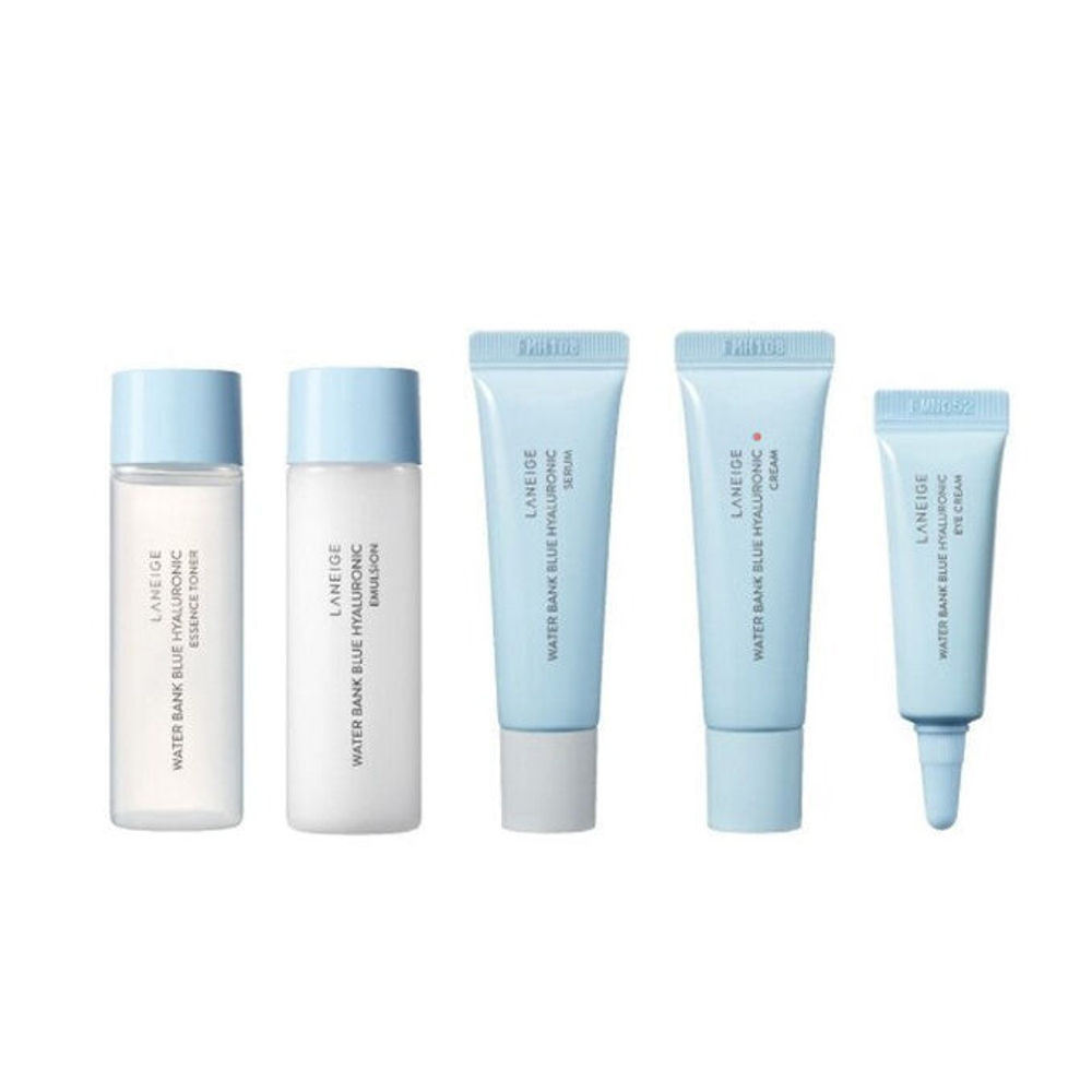 Набор супер-увлажняющих миниатюр 5 средств Laneige Water bank blue hyaluronic 5 step essential kit