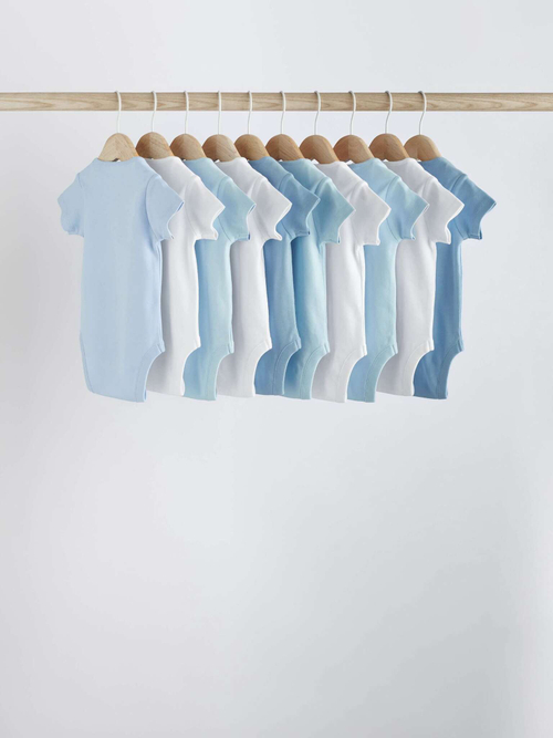 Боди с коротким рукавом для малышей Next T52-236, 5 шт., Белый, Голубой