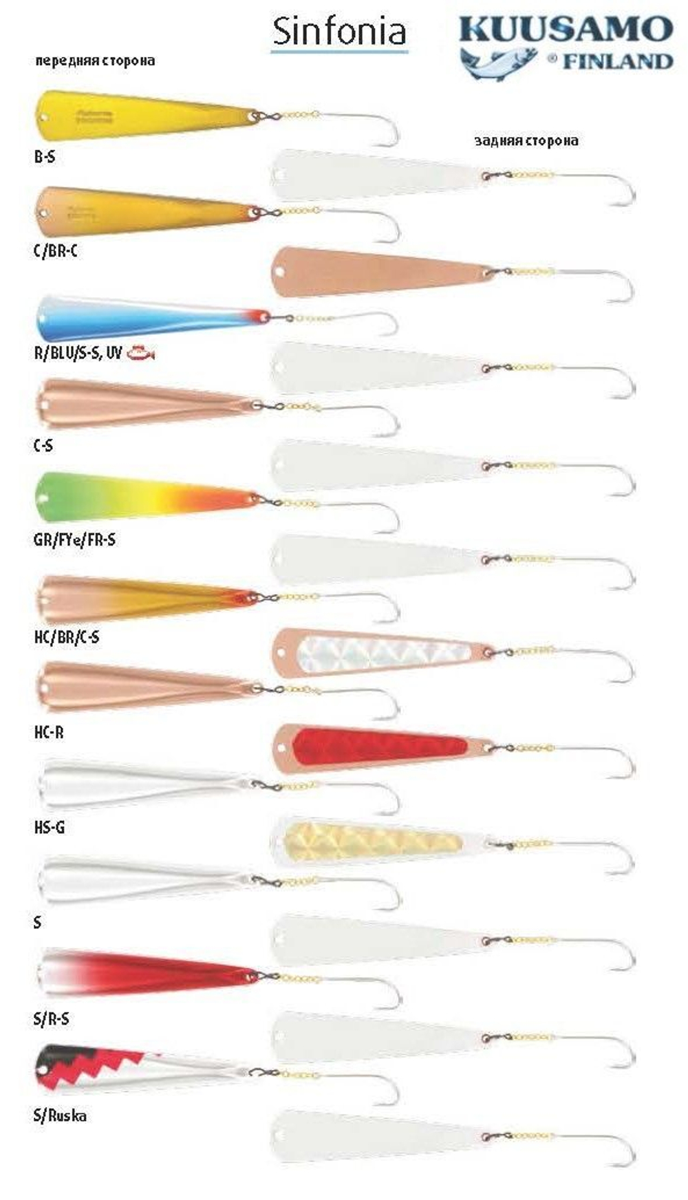 Блесна для рыбалки вертикальная зимняя Kuusamo Simfonia