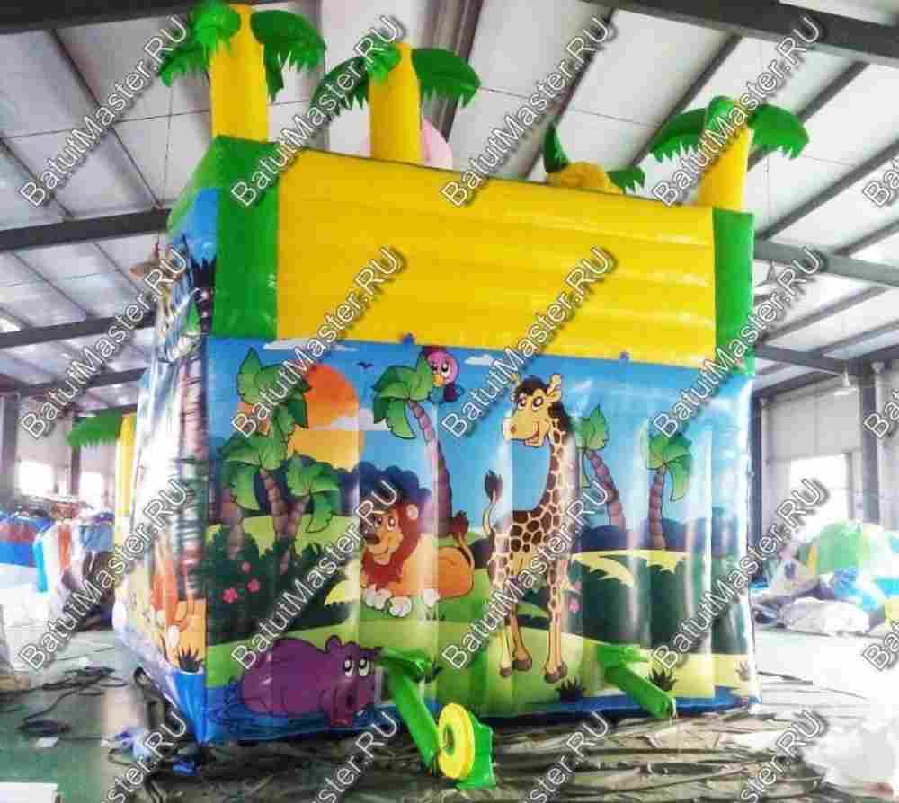 Детский надувной батут-горка "Задорный слонёнок"