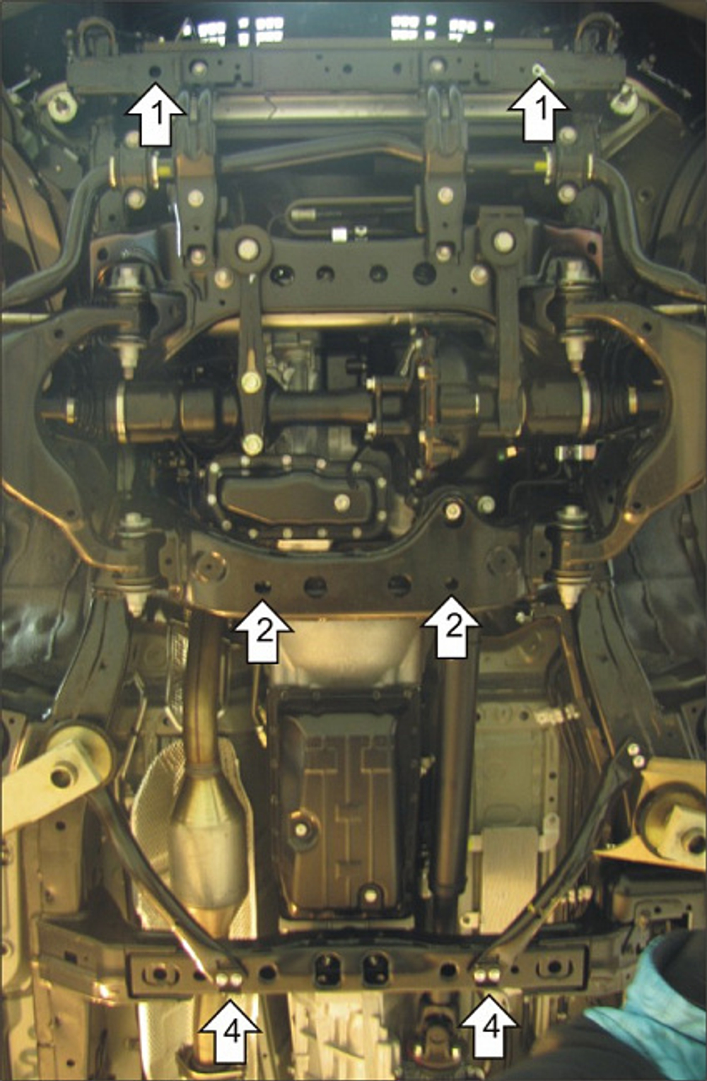 Защита алюминиевая 5 мм Д, ПДф, КПП Toyota Land Cruiser 150; V=4,0 MOTODOR.32523