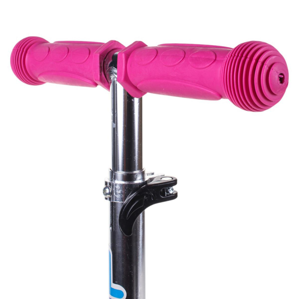 Самокат 3х кол. розовый, 55см, макс.высота ручки 62см. колеса PU свет, макс.вес 45кг.