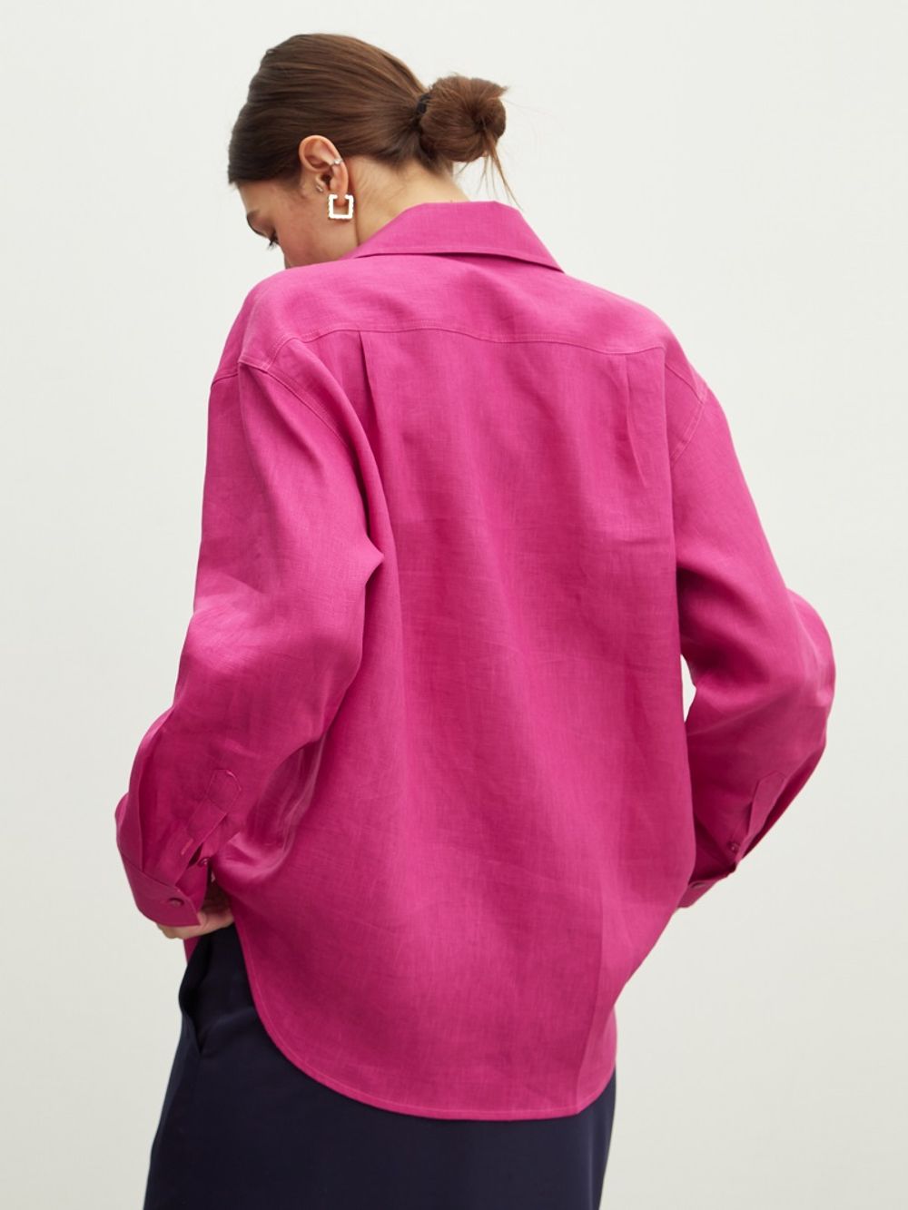 Рубашка Хельсинки Фуксия лен