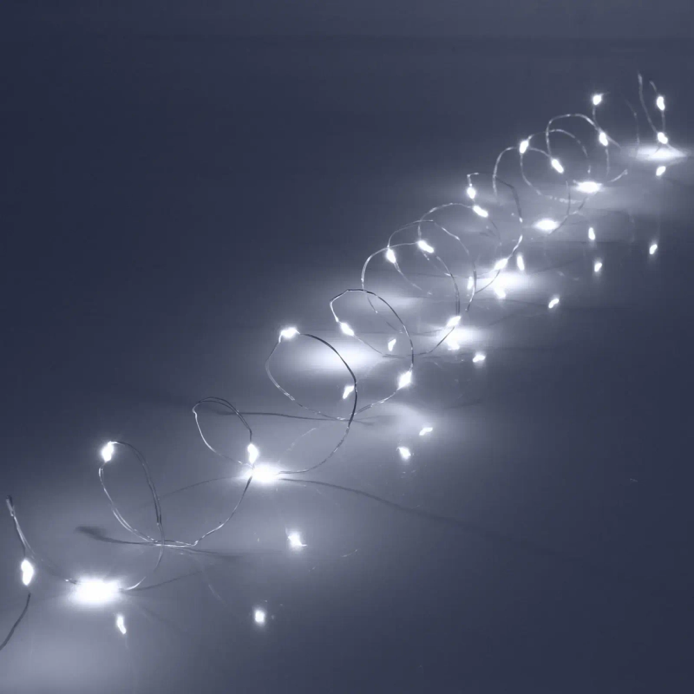 Гирлянда для дома НИТЬ «Роса» 20 м 200 ламп LED, 8 реж,IP-20, Белый