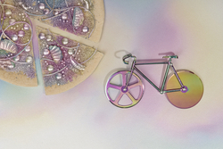 Нож для пиццы из нержавеющей стали the fixie, радужный