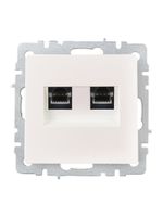 BRITE Розетка компьютерная двойная RJ45 кат.6 РК11-2-БрЖ жемчуг IEK