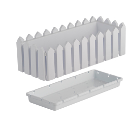 Кашпо "Лардо" прямоугольное 46,8х18,8х16 см. Цвет: Белый.