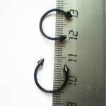 Подкова для пирсинга с конусами 3 мм, диаметр 12 мм, толщина 1,2 мм. Сталь 316L, титановое покрытие