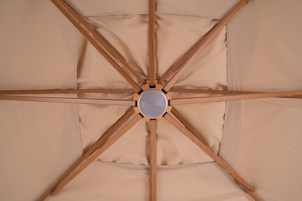 "Корсика" зонт уличный 3х3м на боковой алюминиевой опоре, цвет под дерево