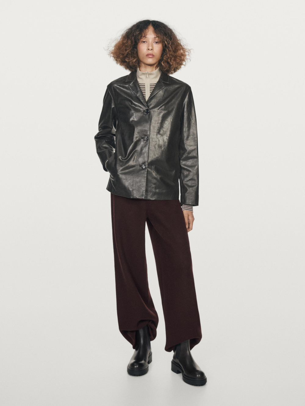 Massimo Прямые брюки из смесовой шерсти, коричневый