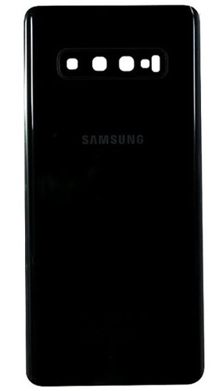 Задняя крышка для Samsung S10 Plus со стеклом для камеры (Black)
