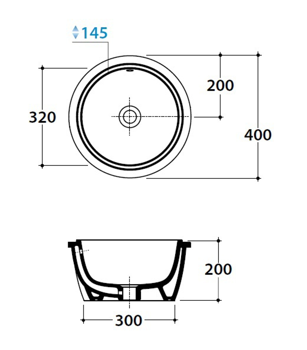 Раковина встраиваемая Globo Genesis GE051.BI на 40 см