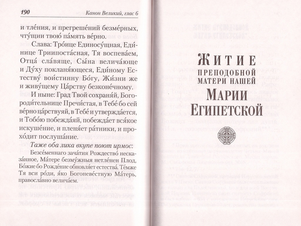 Великий покаянный канон. Творение святого Андрея Критского, читаемый в понедельник, вторник, среду. С прибавлением жития преподобной Марии Египетской