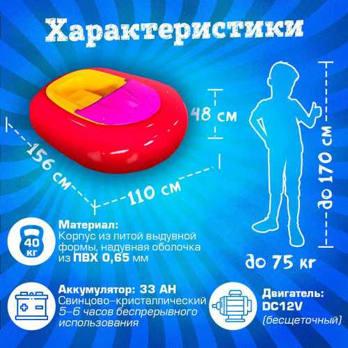 Электрическая бамперная лодка «Манго Красный 2» на часовом механизме + аккумулятор