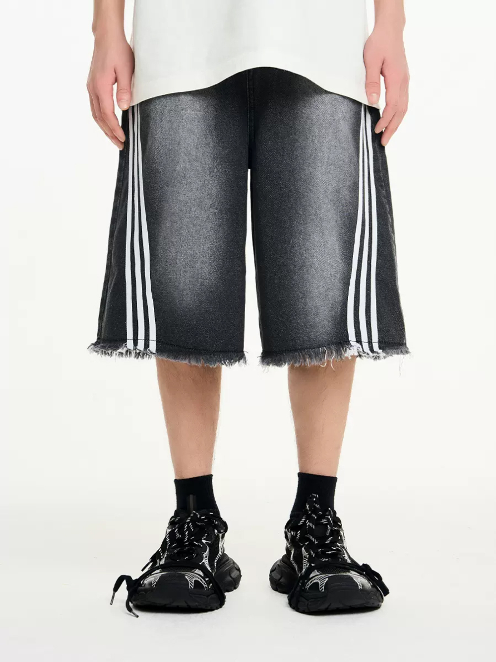 Джинсовые шорты HARSHandCRUEL "3 Stripes" Denim Shorts